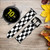 CA0185 Black and White Check Chess Board Leather & Silicone Smart Watch Band Strap For Samsung Galaxy Watch, Gear, Active