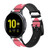 CA0207 Pink Black Chevron Zigzag Leather & Silicone Smart Watch Band Strap For Samsung Galaxy Watch, Gear, Active