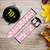 CA0245 Pink Leopard Pattern Leather & Silicone Smart Watch Band Strap For Samsung Galaxy Watch, Gear, Active