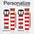 CA0285 Red and White Striped Leather & Silicone Smart Watch Band Strap For Samsung Galaxy Watch, Gear, Active
