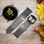 CA0365 Thor Thunder Strike Hammer Leather & Silicone Smart Watch Band Strap For Samsung Galaxy Watch, Gear, Active