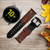 CA0566 Rusted Metal Texture Graphic Leather & Silicone Smart Watch Band Strap For Samsung Galaxy Watch, Gear, Active