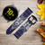 CA0670 Navy Blue Bandana Pattern Leather & Silicone Smart Watch Band Strap For Samsung Galaxy Watch, Gear, Active