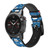CA0374 Marine Penguin Pattern Leather & Silicone Smart Watch Band Strap For Garmin Smartwatch