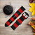 CA0384 Black and Red Striped Leather & Silicone Smart Watch Band Strap For Garmin Smartwatch