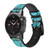 CA0406 Aqua Turquoise Gemstone Graphic Printed Leather & Silicone Smart Watch Band Strap For Garmin Smartwatch
