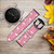 CA0472 Pink Flamingo Pattern Leather & Silicone Smart Watch Band Strap For Garmin Smartwatch