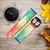 CA0520 Colorful Watercolor Leather & Silicone Smart Watch Band Strap For Garmin Smartwatch