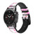 CA0548 Pink Sweet Flower Flora Leather & Silicone Smart Watch Band Strap For Garmin Smartwatch
