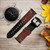 CA0566 Rusted Metal Texture Graphic Leather & Silicone Smart Watch Band Strap For Garmin Smartwatch
