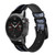 CA0578 X-ray Peace Sign Fingers Leather & Silicone Smart Watch Band Strap For Garmin Smartwatch