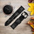 CA0589 Black Roses Leather & Silicone Smart Watch Band Strap For Garmin Smartwatch