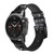 CA0599 Inside Watch Black Leather & Silicone Smart Watch Band Strap For Garmin Smartwatch