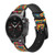 CA0648 Colorful Pattern Leather & Silicone Smart Watch Band Strap For Garmin Smartwatch