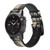 CA0717 Eiffel Tower Blueprint Leather & Silicone Smart Watch Band Strap For Garmin Smartwatch