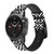 CA0725 Ruta Pattern Leather & Silicone Smart Watch Band Strap For Garmin Smartwatch