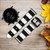 CA0180 Black and White Striped Leather & Silicone Smart Watch Band Strap For Fossil Smartwatch