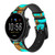 CA0407 Aqua Copper Turquoise Gemstone Graphic Leather & Silicone Smart Watch Band Strap For Fossil Smartwatch