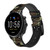 CA0457 Army Green Woodland Camo Leather & Silicone Smart Watch Band Strap For Fossil Smartwatch
