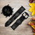 CA0589 Black Roses Leather & Silicone Smart Watch Band Strap For Fossil Smartwatch