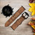 CA0614 Sak Yant Twin Tiger Leather & Silicone Smart Watch Band Strap For Fossil Smartwatch