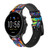 CA0639 Colorful Art Pattern Leather & Silicone Smart Watch Band Strap For Fossil Smartwatch