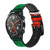 CA0272 Italy Flag Leather & Silicone Smart Watch Band Strap For Wristwatch Smartwatch