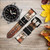 CA0405 Vintage Welding Helmet Leather & Silicone Smart Watch Band Strap For Wristwatch Smartwatch