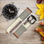 CA0594 FM AM Wooden Receiver Graphic Leather & Silicone Smart Watch Band Strap For Wristwatch Smartwatch