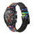 CA0639 Colorful Art Pattern Leather & Silicone Smart Watch Band Strap For Wristwatch Smartwatch