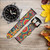 CA0648 Colorful Pattern Leather & Silicone Smart Watch Band Strap For Wristwatch Smartwatch