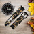 CA0720 Gold Marble Graphic Print Leather & Silicone Smart Watch Band Strap For Wristwatch Smartwatch