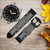 CA0809 Black King Spade Leather & Silicone Smart Watch Band Strap For Wristwatch Smartwatch