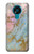 S3717 Rose Gold Blue Pastel Marble Graphic Printed Case For Nokia 3.4