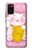 S3025 Pink Maneki Neko Lucky Cat Case For Samsung Galaxy A02s, Galaxy M02s