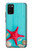 S3428 Aqua Wood Starfish Shell Case For Samsung Galaxy A02s, Galaxy M02s