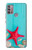 S3428 Aqua Wood Starfish Shell Case For Motorola Moto G30, G20, G10