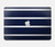S2767 Navy White Striped Hard Case For MacBook Air 13″ - A1932, A2179, A2337