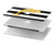 S2882 Black and White Striped Gold Dolphin Hard Case For MacBook Pro 13″ - A1706, A1708, A1989, A2159, A2289, A2251, A2338
