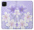 S2361 Purple White Flowers Case For Samsung Galaxy A22 5G