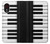 S3078 Black and White Piano Keyboard Case For Samsung Galaxy Xcover 5