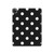 S2299 Black Polka Dots Hard Case For iPad Pro 12.9 (2022,2021,2020,2018, 3rd, 4th, 5th, 6th)