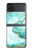 S3399 Green Marble Graphic Print Case For Samsung Galaxy Z Flip 3 5G