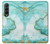 S3399 Green Marble Graphic Print Case For Samsung Galaxy Z Fold 3 5G