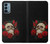 S3753 Dark Gothic Goth Skull Roses Case For OnePlus Nord N200 5G