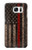 S3804 Fire Fighter Metal Red Line Flag Graphic Case For Samsung Galaxy S7