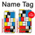 S3814 Piet Mondrian Line Art Composition Case For Samsung Galaxy J3 (2018), J3 Star, J3 V 3rd Gen, J3 Orbit, J3 Achieve, Express Prime 3, Amp Prime 3