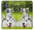 S3795 Grumpy Kitten Cat Playful Siberian Husky Dog Paint Case For Motorola Edge+