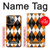 S3421 Black Orange White Argyle Plaid Case For iPhone 13 Pro