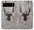 S2505 Reindeer Head Old Wood Texture Graphic Case For Google Pixel 6